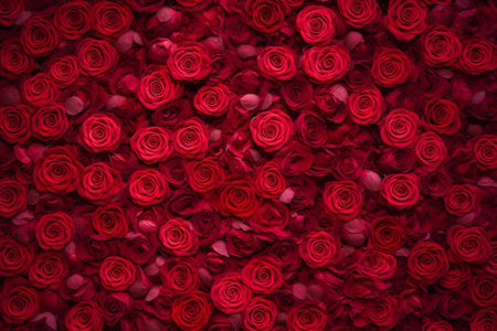 Red Rose Shaped Cotton Wool Background : Generative AIの素材