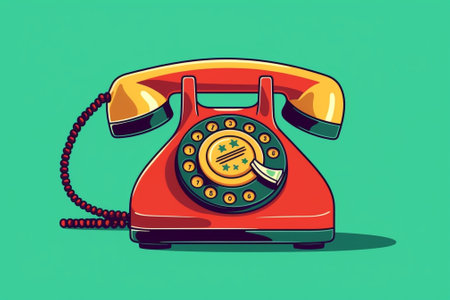 Retro Telephone Vector Illustration : Generative AIの素材
