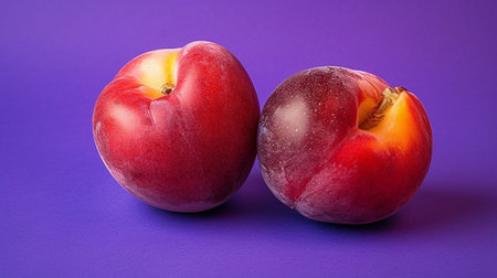 Two Plums on Burlap : Generative AIの素材