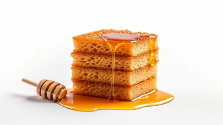 Three Honey Cakes isolated on white background : Generative AIの素材