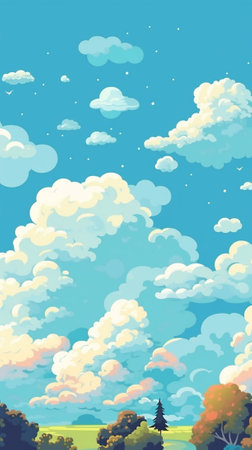 Summer Cloudy Sky : Generative AIの素材