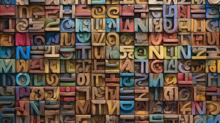 Dreams come true Top view of text made from colorful staples and wooden plane laying on the wood grain : Generative AIの素材