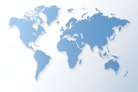 Global business map Closeup image of world map at the white background : Generative AIの素材