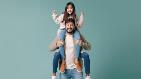 Made to love each other Young couple having fun while man giving his girlfriend piggy back ride : Generative AIの素材