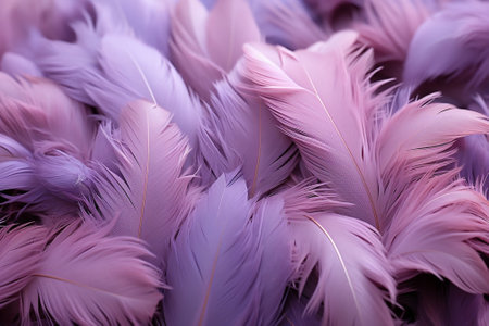 Background texture of soft purple feathers : Generative AIの素材