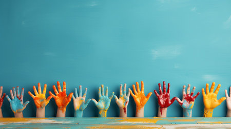 colored powder fired up,human hands,good fun. : Generative AIの素材