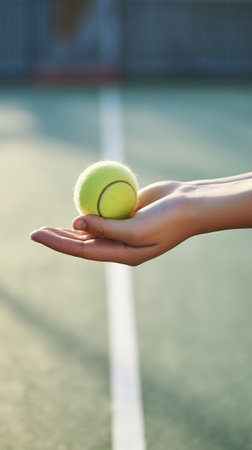 Shaking hands after good game Closeup of man and woman in wristband shaking hands upon the tennis net : Generative AIの素材