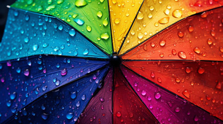 Rain On Rainbow Umbrella : Generative AIの素材