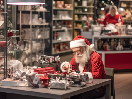 Riga Latvia December 11 2019 Riga mall Stockman Christmas fair Christmas market Christmas fruit cake Dry fruits Gifts scattered on the table : Generative AIの素材