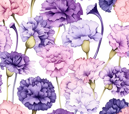 Petals of blue purple and lilac Carnation flower background Unusual flowers dianthus Spring flower pattern : Generative AIの素材