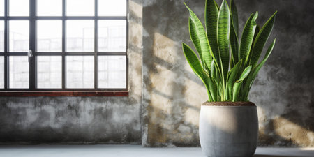 Shameplant plants Mimosa pudica Stylish green plant in ceramic pots on wooden vintage stand on background of gray wall Modern room decor sansevieria plants : Generative AIの素材