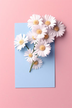 Daisy flowers Summer background Bouquet of camomiles present for Mothers Day : Generative AIの素材