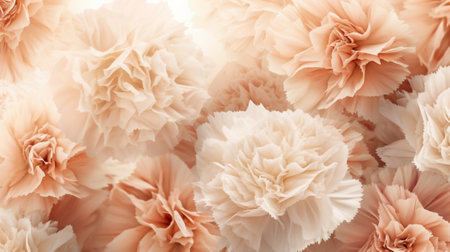 Petal of beige dyed Carnation flower background Dianthus caryophyllus Spring flower pattern : Generative AIの素材