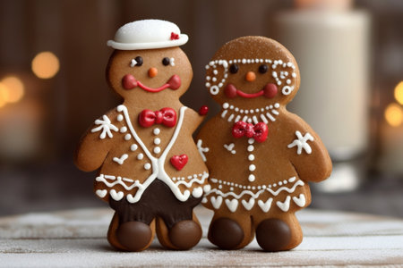 gingerbread men Wedding rings on a white flowers pillow accessories wedding closeup selective focus : Generative AIの素材