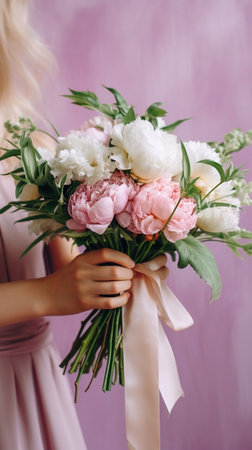 Master class on making bouquets Summer bouquet Learning flower arranging making beautiful bouquets with your own hands : Generative AIの素材