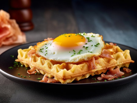 hash browns made in waffle maker kitchen hack : Generative AIの素材