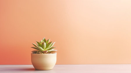 Succulents in diy paper pot Scandinavian room interior decoration copy space blank for text : Generative AIの素材