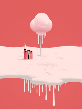 Red fire hydrant surrounded in snow firefighting devices in the forest : Generative AIの素材