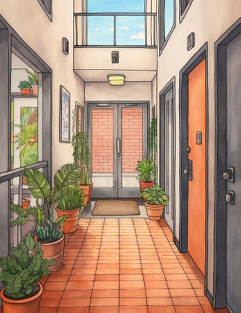 Apartment entrance : Generative AIの素材