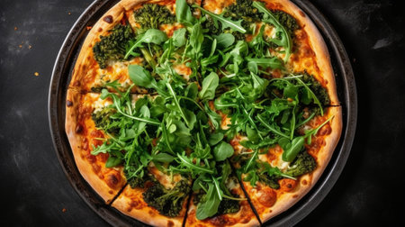 Pizza with arugula : Generative AIの素材