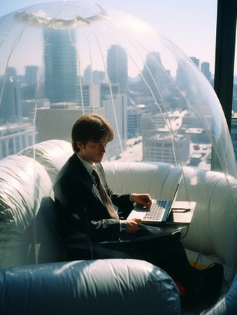 Uncomfortable confined office space : Generative AIの素材