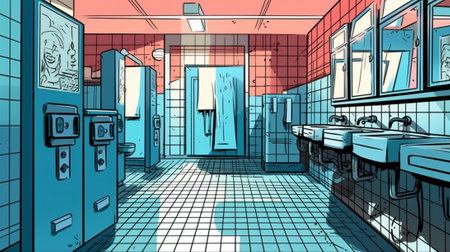 Gym bathroom : Generative AIの素材