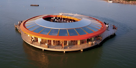 Floating restaurant entrance area : Generative AIの素材