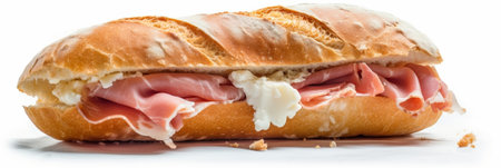 Ham and cheese salad roll from fresh baguette : Generative AIの素材