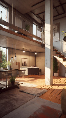 Loft interior : Generative AIの素材