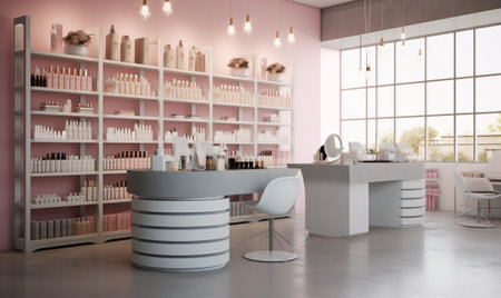 Interior of a beauty shop : Generative AIの素材
