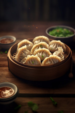 Chinese dumplings asia food : Generative AIの素材