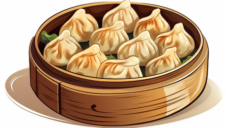 Chinese dumplings asia food : Generative AIの素材