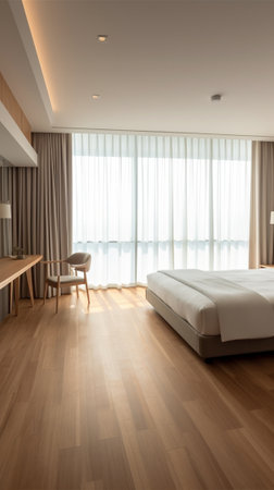 Interior of a modern new hotel room : Generative AIの素材
