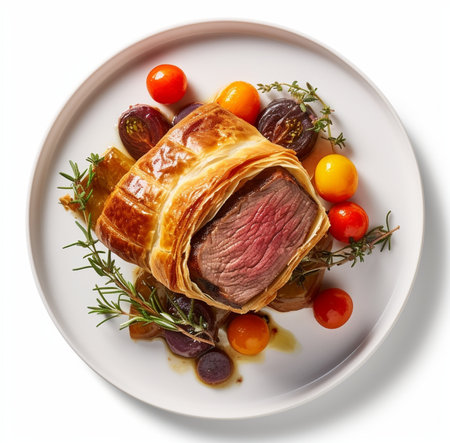 Lamb with vegetables cooked in parchment paper : Generative AIの素材