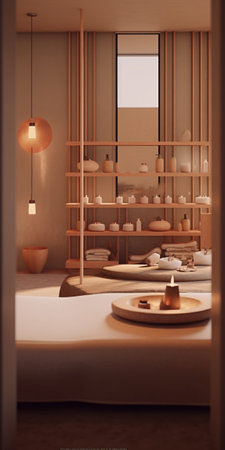 Beauty salon interior Massage area : Generative AIの素材