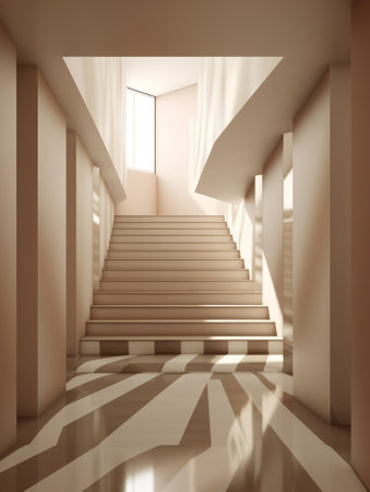 Corridor with stairs : Generative AIの素材