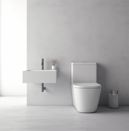Interior of a modern toilet : Generative AIの素材