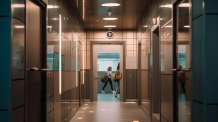 Two public toilet doors in hotel restaurant : Generative AIの素材