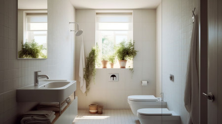 Small bathroom interior design : Generative AIの素材
