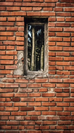 Old brick wall and window : Generative AIの素材