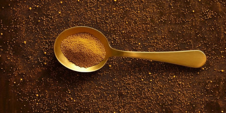 Poppy seeds with brown background : Generative AIの素材