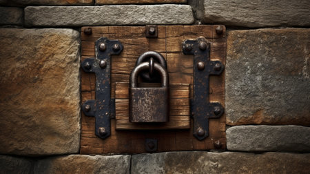 old padlock latch and lock : Generative AIの素材