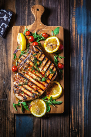 grilled tuna steak : Generative AIの素材