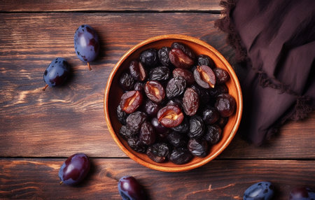 A side dish of prunes with onions and almonds : Generative AIの素材