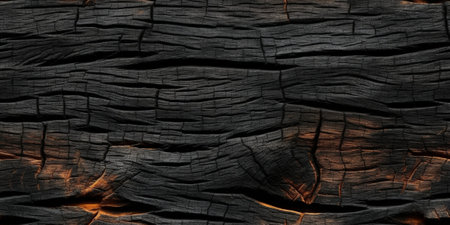 Black burnt wood texture Selective focus : Generative AIの素材