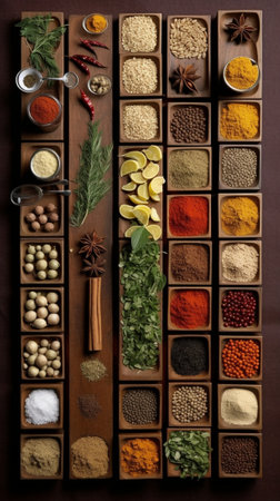 Various spices and vegetables : Generative AIの素材