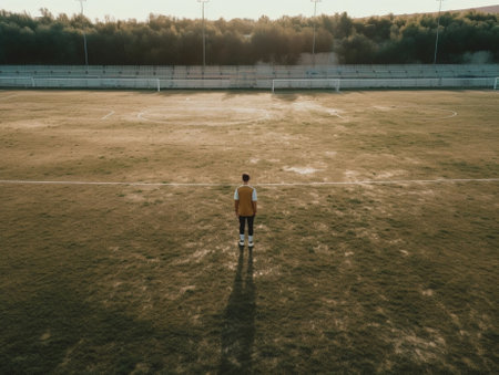 watering the football field : Generative AIの素材