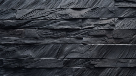 decorative black slate stone wall surface : Generative AIの素材