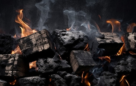 Background of the hot charcoal : Generative AIの素材