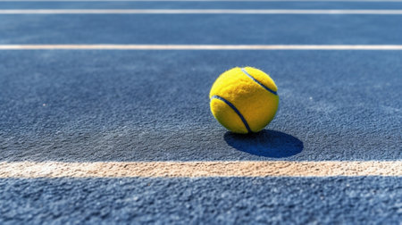Concrete blue tennis court with ball : Generative AIの素材